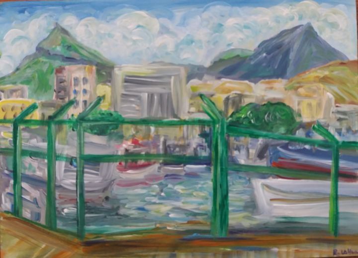 Painting titled "Port-Louis pastel 2" by Rachel Lo Hun, Original Artwork, Acrylic