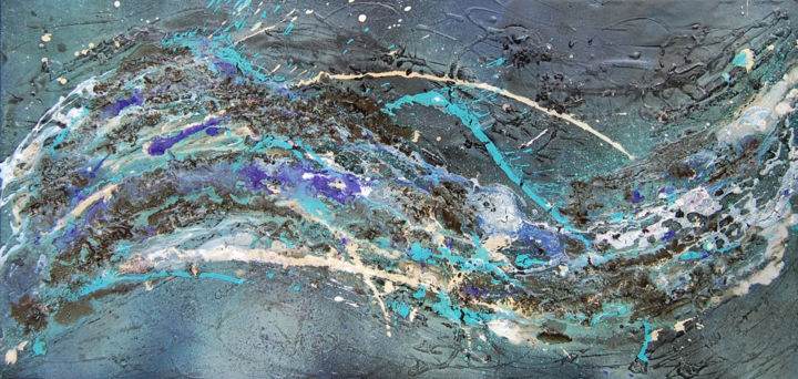 Peinture intitulée "Neptune's Aura" par Rachel Mccullock, Œuvre d'art originale