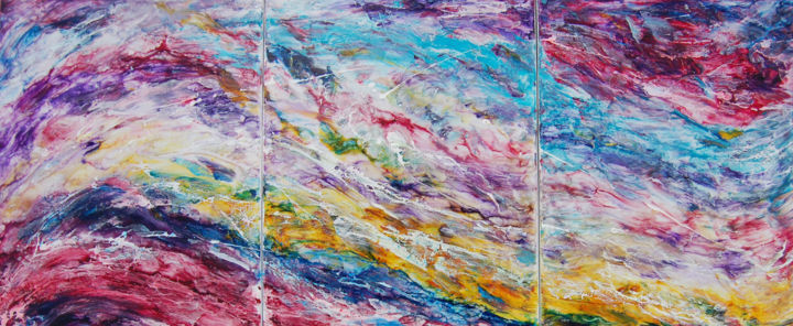 Pintura intitulada "tropical wave 3" por Rachel Mccullock, Obras de arte originais, Outro