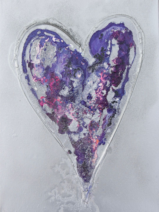 Peinture intitulée "Purple Heart" par Rachel Mccullock, Œuvre d'art originale, Autre