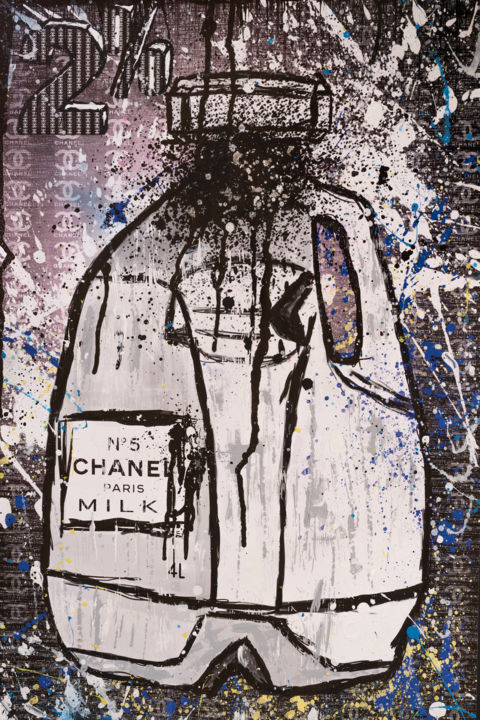 Painting titled "Chanel milk" by Rachel Berthiaume, Original Artwork