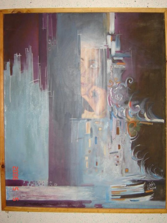 Schilderij getiteld "composition 1" door Rachid Lakrichi, Origineel Kunstwerk, Olie
