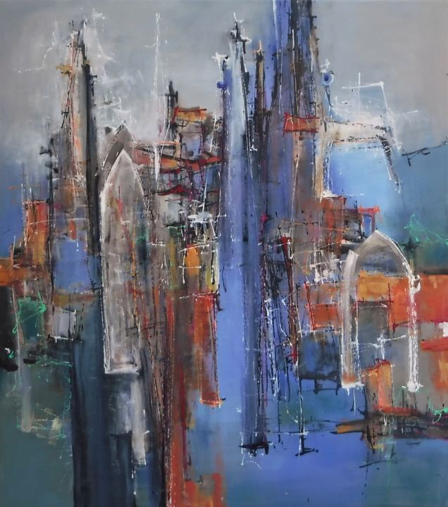 Painting titled "Cathedral 2" by Martin Racko, Original Art, Acrylic