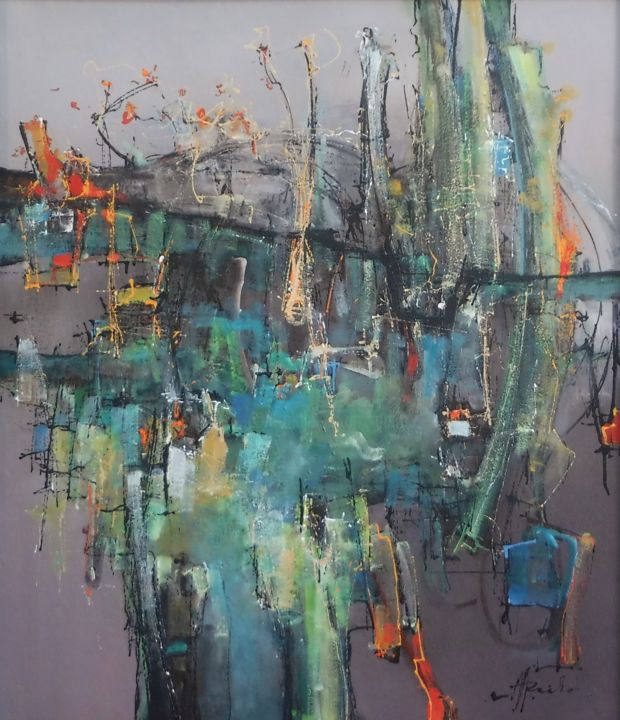 Painting titled "Spring" by Martin Racko, Original Art, Acrylic