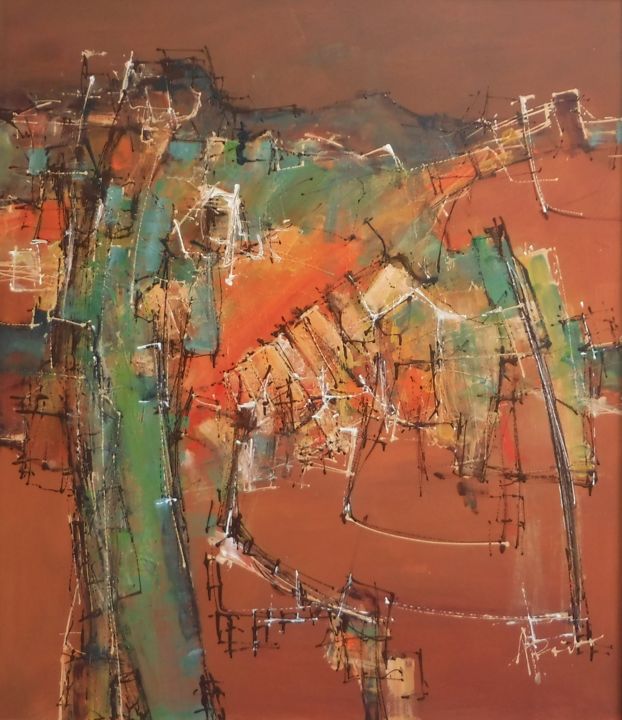Painting titled "Early evening" by Martin Racko, Original Art, Acrylic