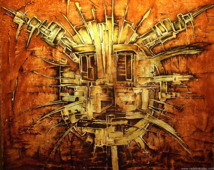 Ζωγραφική με τίτλο "bright-sun" από Radek Skopec, Αυθεντικά έργα τέχνης, Ακρυλικό