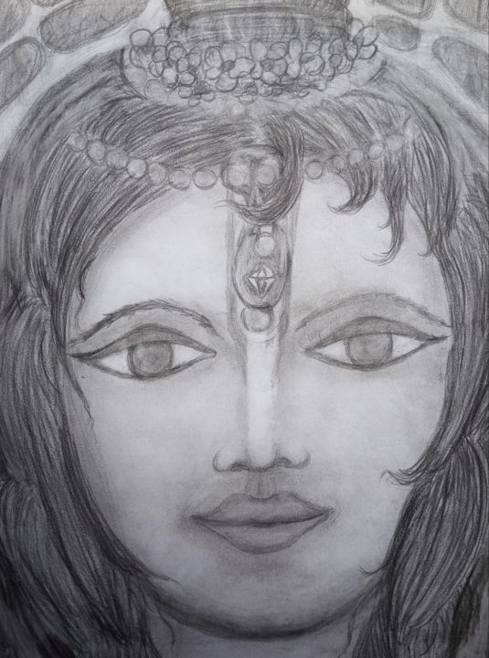 Desenho intitulada "Vrnda-Devi" por Radharani, Obras de arte originais, Lápis