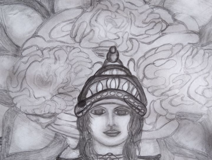 Desenho intitulada "Brahmã" por Radharani, Obras de arte originais, Lápis