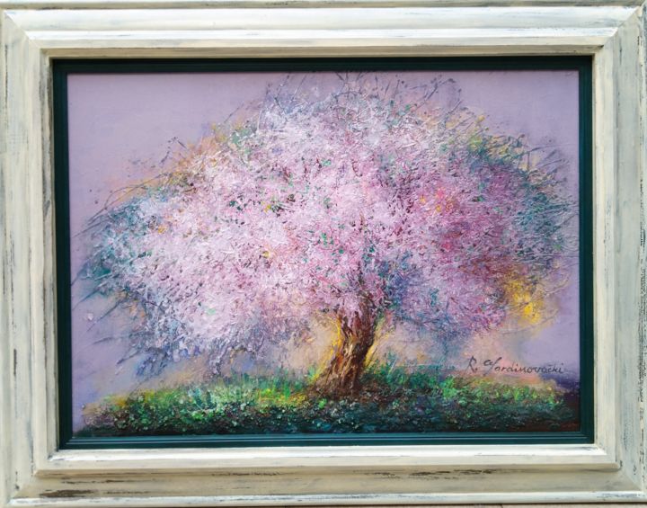 Pittura intitolato "painting tree" da Radinka Gardinovacki, Opera d'arte originale, Olio