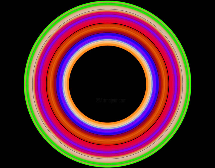 Digital Arts titled "Iridescent ring" by Art$Art, Original Art, Digital Painting