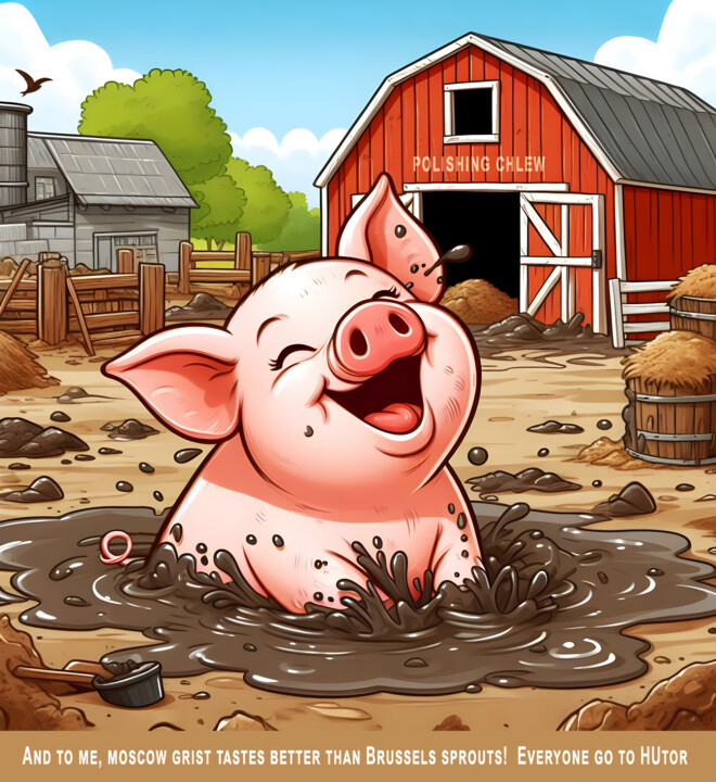 Arte digital titulada "Happy swine takes m…" por Art$Art, Obra de arte original, Trabajo Digital 2D