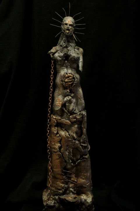Skulptur mit dem Titel "Leviathan" von Luka Noizevul, Original-Kunstwerk, Ton