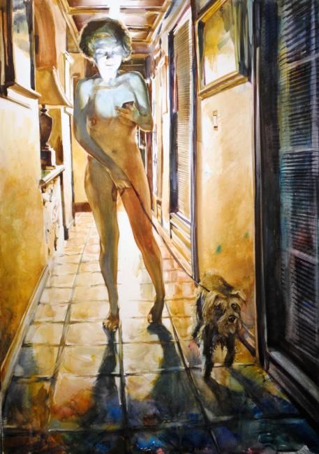 Painting titled "home alone. social…" by Gregory Radionov, Original Artwork