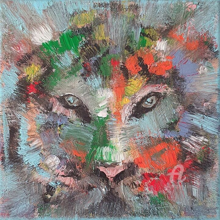 Peinture intitulée "Wild cat" par Anna Radis (Anna Radis Art), Œuvre d'art originale, Acrylique