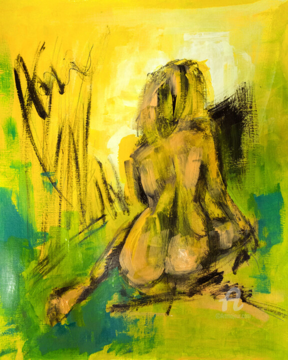 Malarstwo zatytułowany „Nude Art | Mysterio…” autorstwa Anna Radis (Anna Radis Art), Oryginalna praca, Akryl