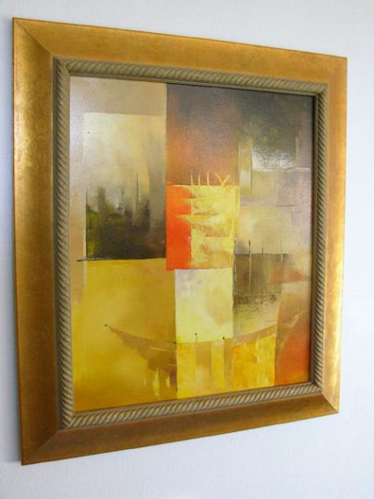 Painting titled "Rye Harvest" by Radoart, Original Art,