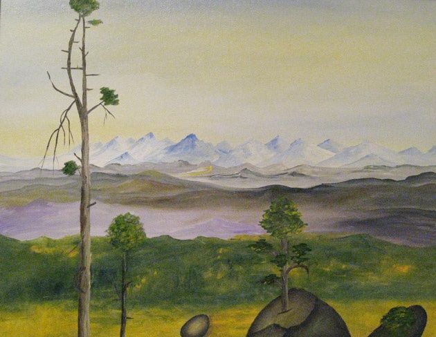 Pintura titulada "Полдень на Алтае" por Nina Rodina, Obra de arte original