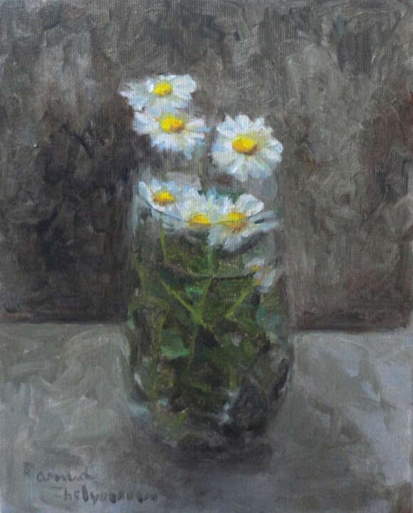 Pintura titulada "Daisies" por Radosveta Zhelyazkova, Obra de arte original, Oleo