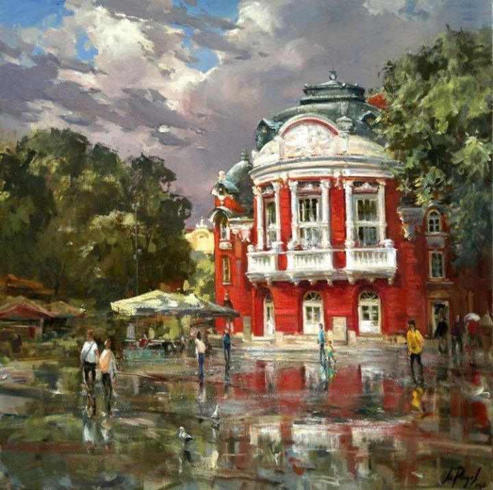 Pintura intitulada "Varna after the rain" por Radov, Obras de arte originais
