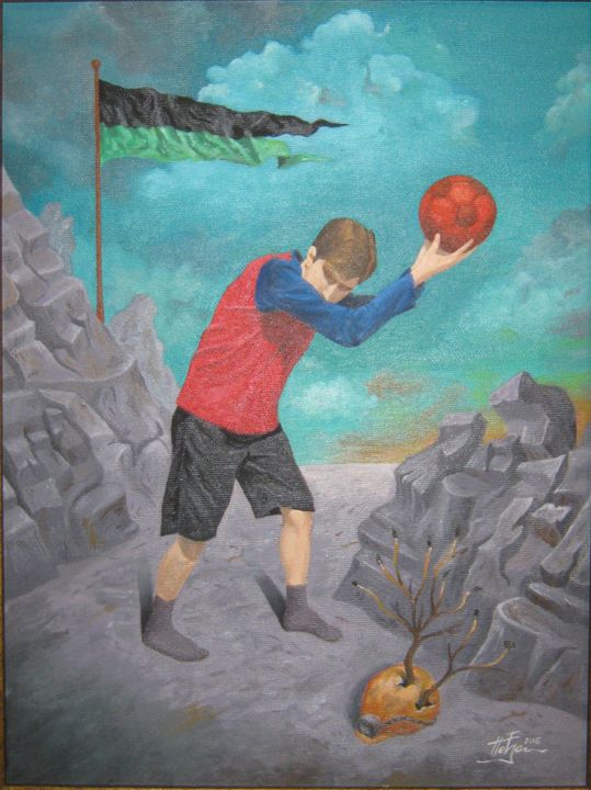 Pintura intitulada "Returnig talent" por Predrag Radovanovic, Obras de arte originais, Óleo
