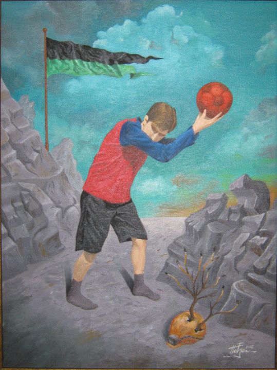 Painting titled "Returnig talent" by Predrag Radovanovic, Original Art, Oil