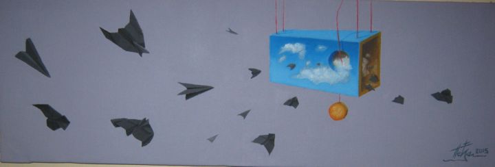 Painting titled "Airplanes 2" by Predrag Radovanovic, Original Art, Oil