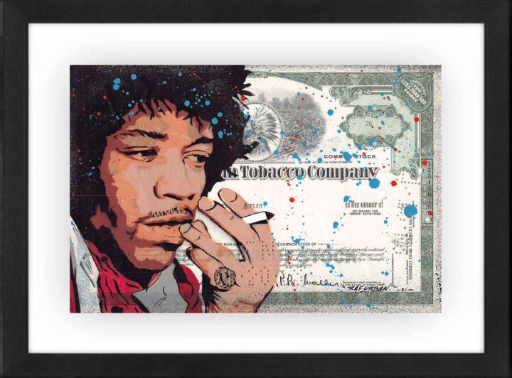 Pintura intitulada "Hendrix" por Raf Urban, Obras de arte originais, Acrílico