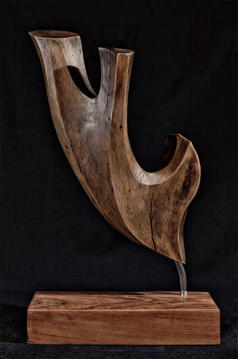 Skulptur mit dem Titel "Sombría" von Rafa Marinas, Original-Kunstwerk, Holz
