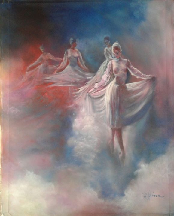 「danza-eterea.jpg」というタイトルの絵画 Rafael Flórezによって, オリジナルのアートワーク, オイル