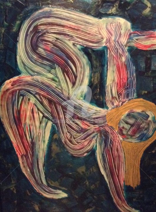 Картина под названием "Goddess Yoga" - Rafael Labro, Подлинное произведение искусства, Другой