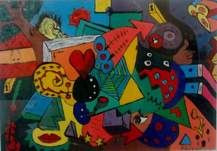 Pintura intitulada "Seis sentidos" por Rafael Lima, Obras de arte originais