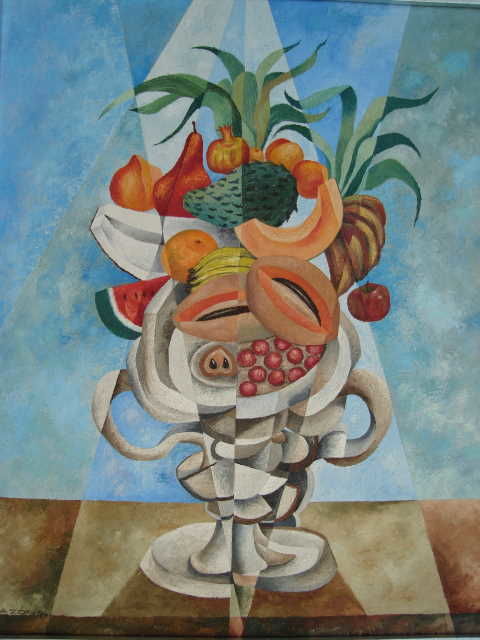 Painting titled "Frutero" by Rafael Mazon, Original Artwork, Oil