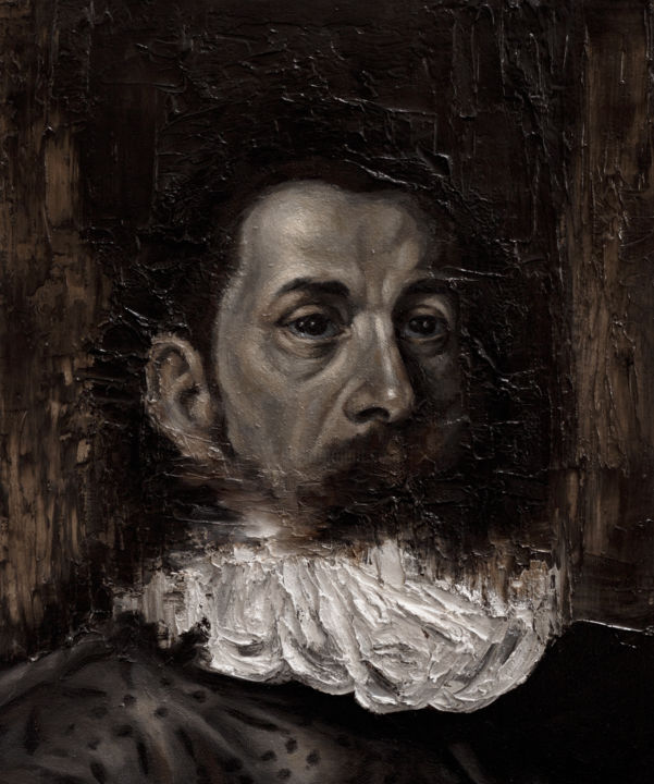 Painting titled "Portrait disembodim…" by Rafael Pascuale Zamora, Original Artwork, Oil