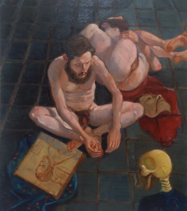 Pittura intitolato ""Após o estupro" -…" da Rafael Ramineli, Opera d'arte originale, Olio