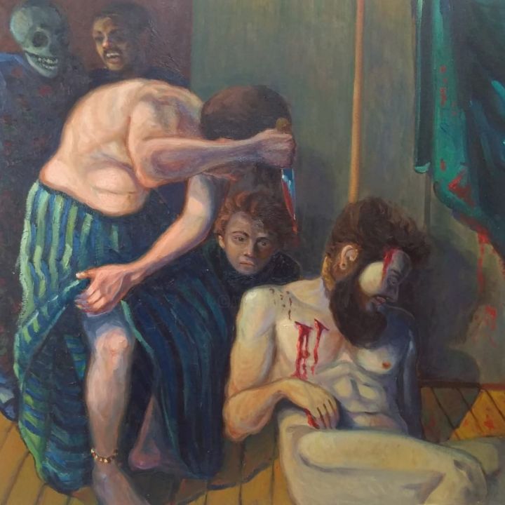 Pintura intitulada ""A lei do mais frac…" por Rafael Ramineli, Obras de arte originais, Óleo