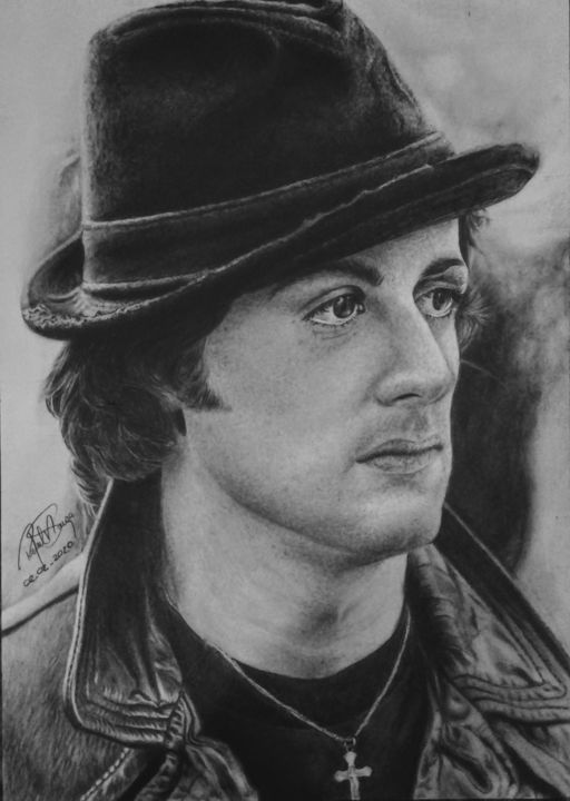 Dessin intitulée "Eterno Balboa" par Rafael Vitor, Œuvre d'art originale, Graphite