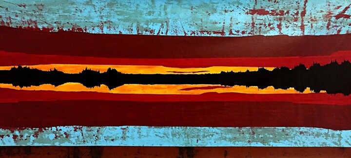 Pittura intitolato "Pôr do sol" da Rafaela, Opera d'arte originale, Acrilico
