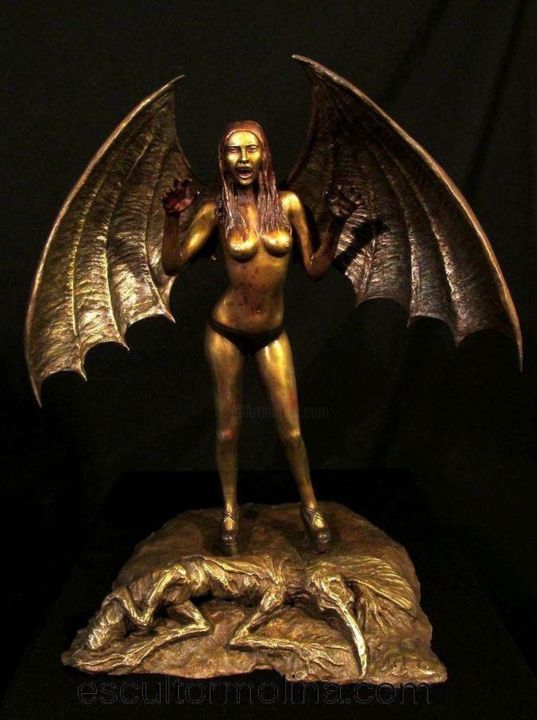 Sculpture titled "Sucubus" by Jorge Molina, Original Artwork, Metals