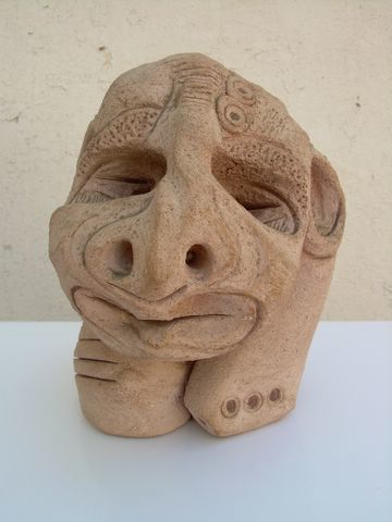 "cabeza azteca" başlıklı Heykel Piedehierro. tarafından, Orijinal sanat