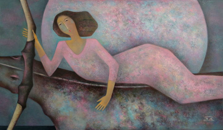 Peinture intitulée "abduction-120x70.jpg" par Rafail Aliyev, Œuvre d'art originale, Huile