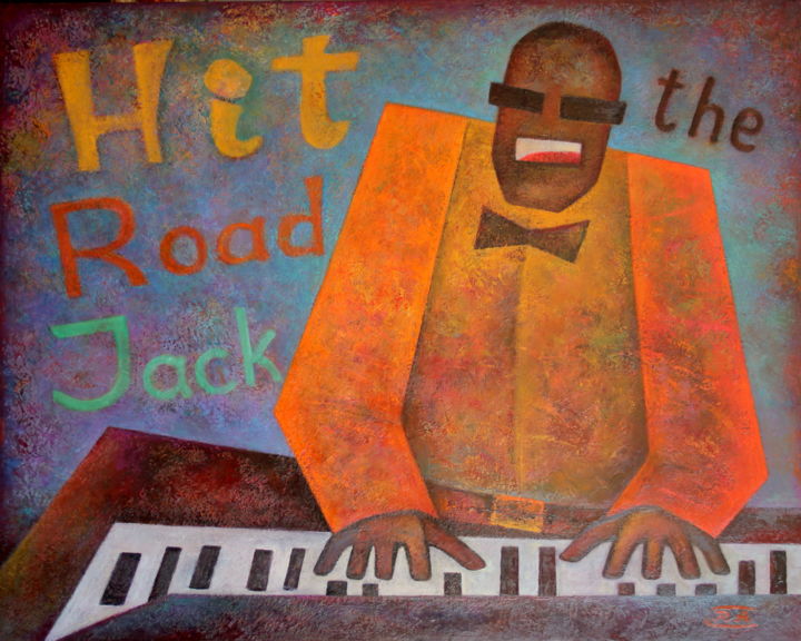 Malerei mit dem Titel "jazzman-100x80.jpg" von Rafail Aliyev, Original-Kunstwerk, Öl