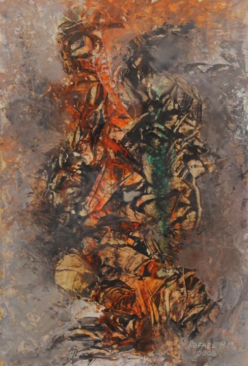 Malerei mit dem Titel "Misshapen" von Rafayel Muradov, Original-Kunstwerk, Öl