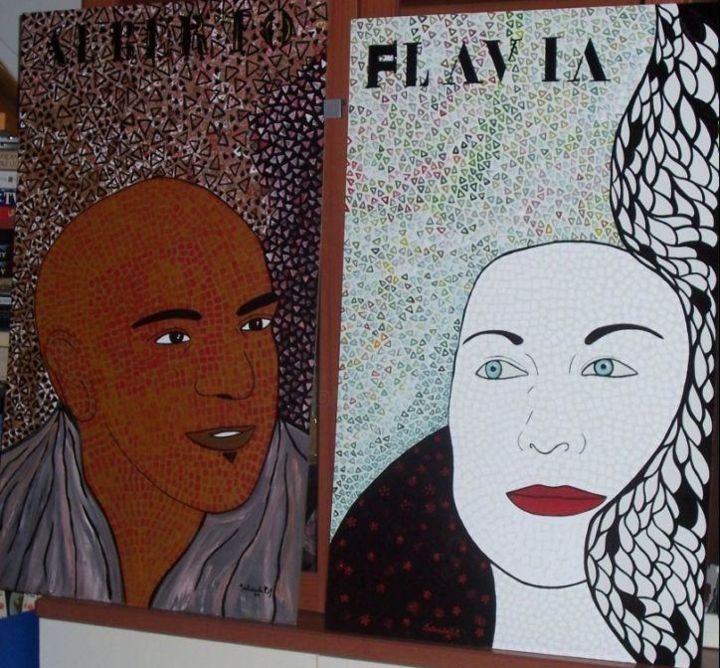 Pintura intitulada "ALBERTO E FLAVIA" por Srm, Obras de arte originais