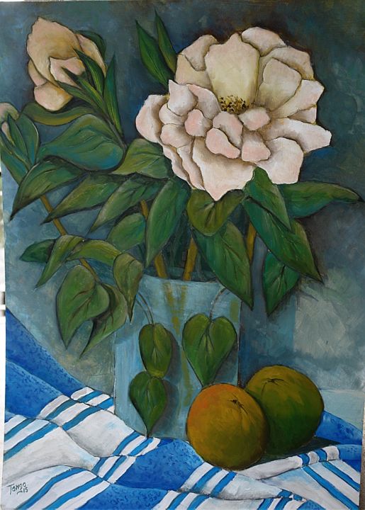 Painting titled "gardenia.jpg" by Raffaele Tango, Original Artwork