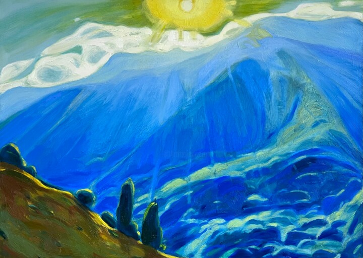 Картина под названием "''Dawn''" - Raffi Ghazaryan, Подлинное произведение искусства, Масло Установлен на Деревянная рама дл…