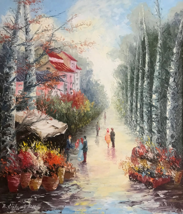 Peinture intitulée "Beautiful day (60x7…" par Raffik Qeshishyan, Œuvre d'art originale, Huile Monté sur Châssis en bois