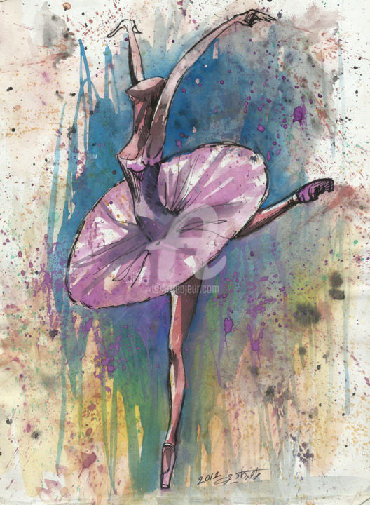 Painting titled "ballerina.jpg" by Rafid Hs, Original Artwork