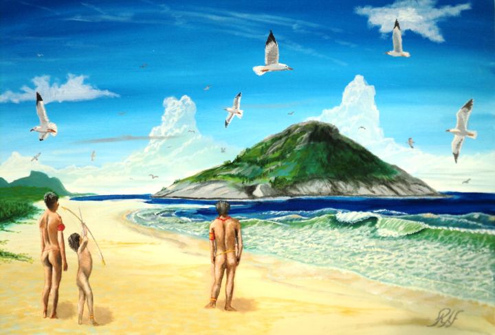 Pintura intitulada "pontal-dos-guaranis…" por Ricardo Alves Ferreira Raf, Obras de arte originais,