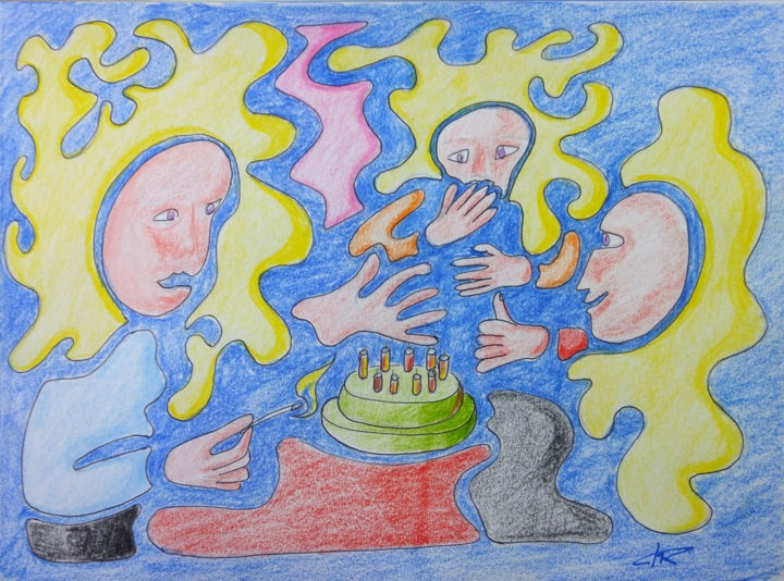 L Anniversaire Drawing By Christian Ragaine Artmajeur