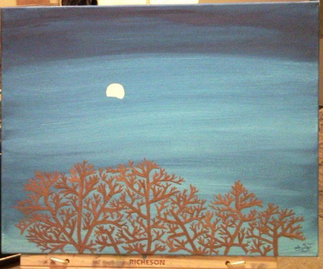 Painting titled "Treetop & beyond" by Raggedyjan, Original Artwork